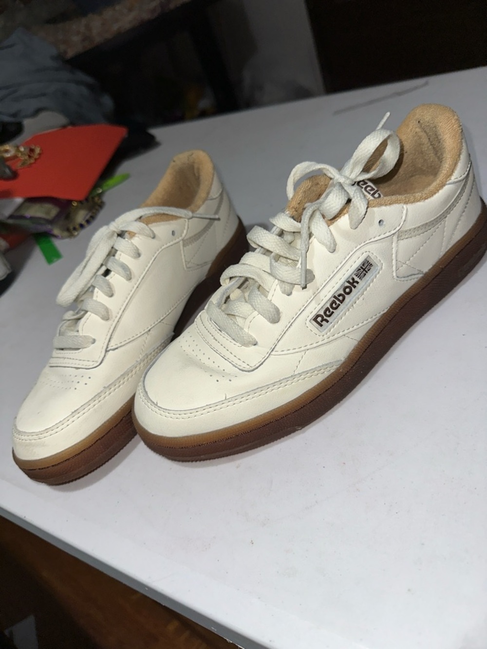 Reebok Women’s Classic Low-Top Sneakers in White and Brown